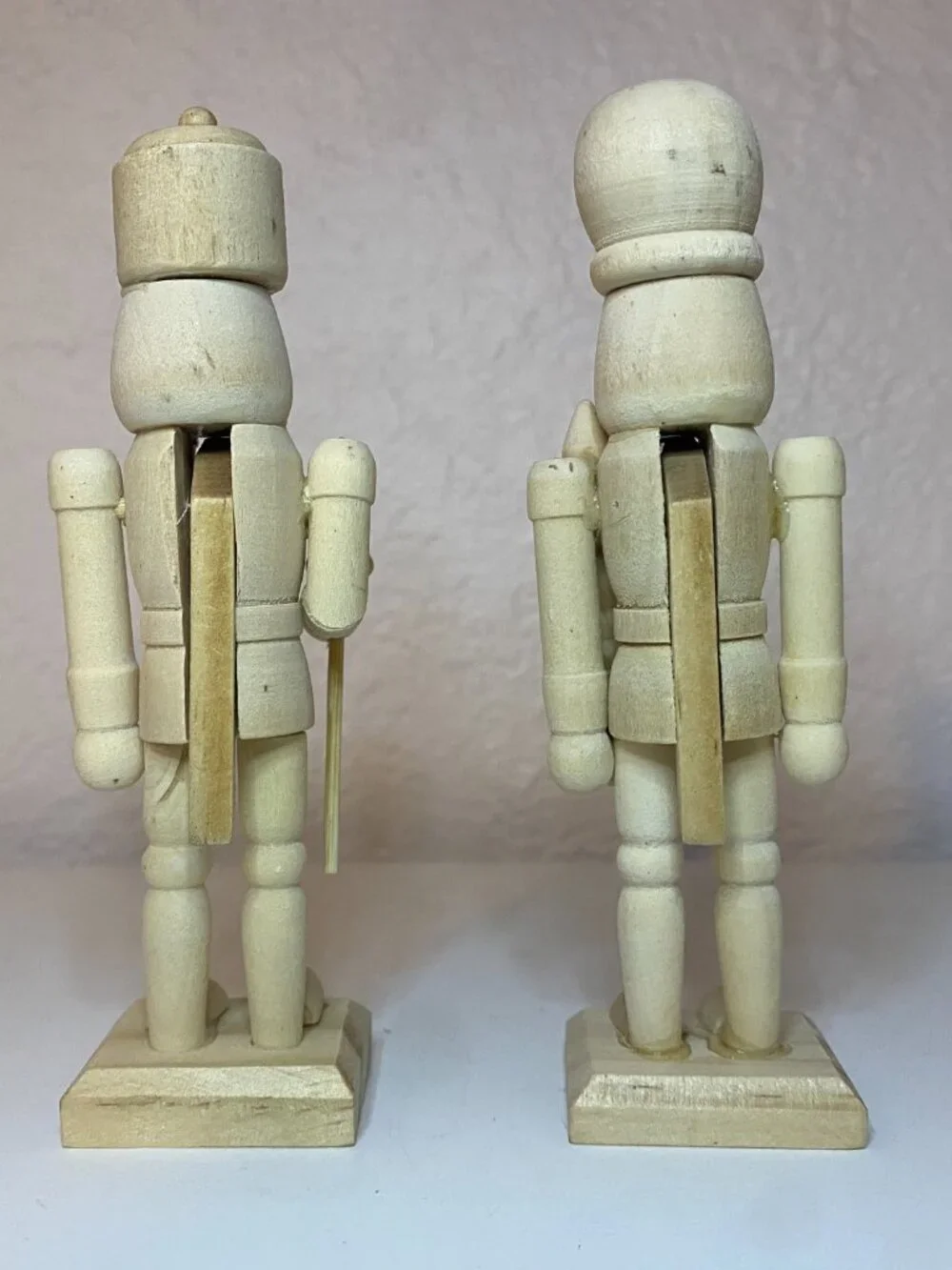 Unfinished Wood Nutcracker Figures Pair DIY Paint Craft Blanks 5 Inch Set of 2